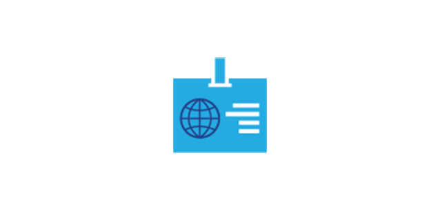A stock icon of an ID badge.